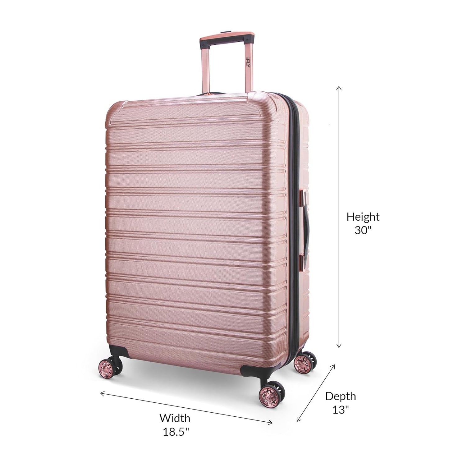 iFLY Fibertech 3-Piece Luggage Set - Rose Gold