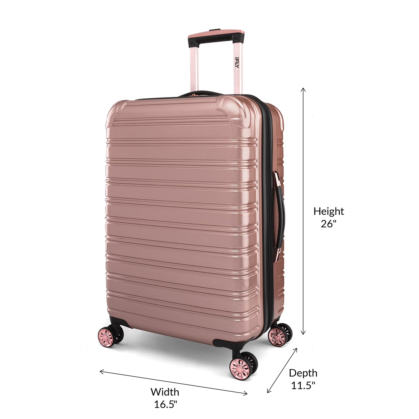 iFLY Fibertech 3-Piece Luggage Set - Rose Gold
