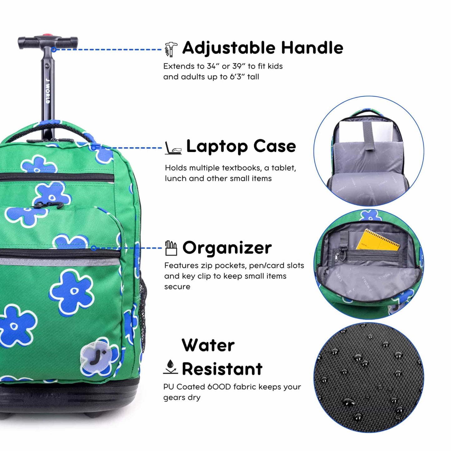 Sundance Laptop Rolling Backpack 20"