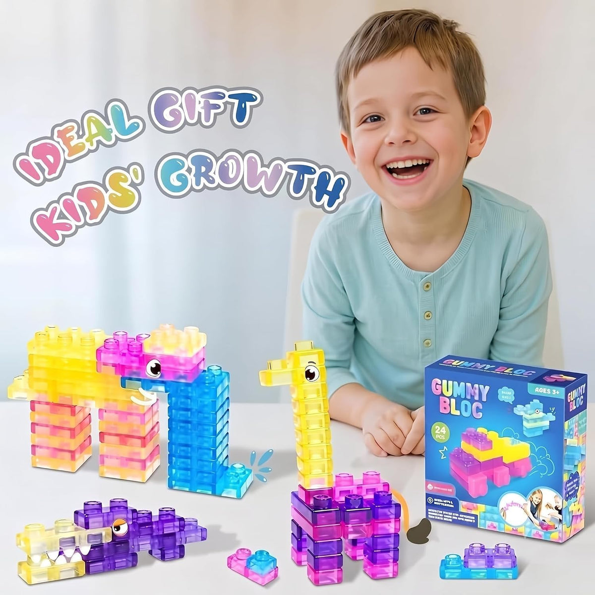 Magic Gummy Bloc Soft Sensory Building Blocks Set 40 Pcs