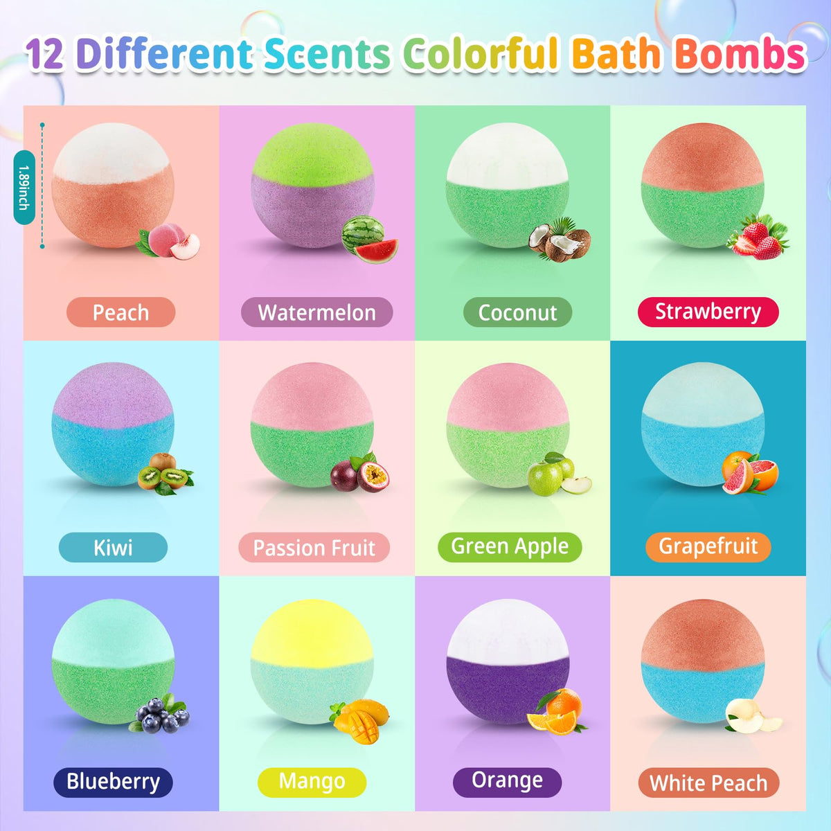 Bath Bombs for Kids with Surprise Inside, 24 Pack Kids Bath Bombs Gift Set, Christmas Gift for Kids Stocking Stuffers for Boys Girls Kid Bubble Bath Fizzy with Bath Toys Inside